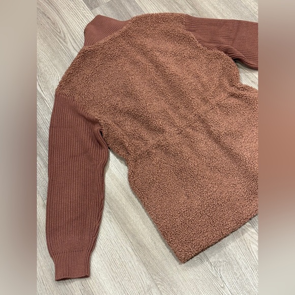 Varley Jacket Westwood Sherpa Brown Teddy Fleece Pockets Full Zip Women’s Size M - Picture 14 of 16